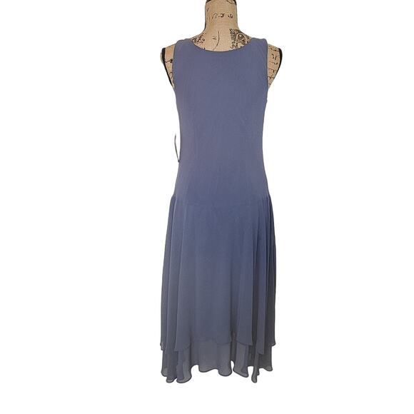 Ignite Evenings Beaded V-Neck Drop Waist Asymmetrical Hem Flapper Dress NWT Sz 8 - Picture 9 of 11